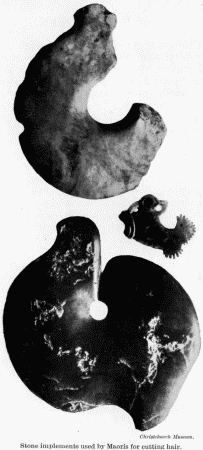 Christchurch Museum.

Stone implements used by Maoris for cutting hair.