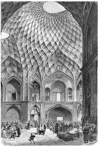 De Nieuwe karavansera&iuml; te Kashan. (Blz. 323.)