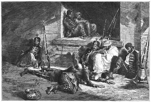 Op het binnenplein van het paleis van den gouverneur te Sh&icirc;raz.