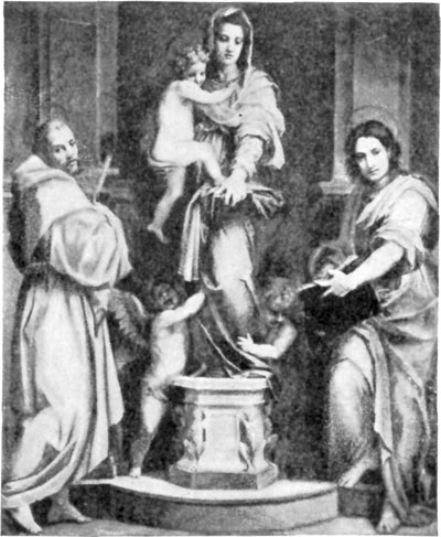 FIG. 39.&mdash;ANDREA DEL SARTO. MADONNA OF ST. FRANCIS.
UFFIZI.
