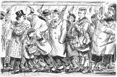 First Pugilist. "YOU'RE STANDING ON MY FOOT."
Second Pugilist. "WELL, WHAT DO YOU PROPOSE TO DO ABOUT IT?"
First Pugilist. "I'LL SHOW YOU WHAT I'LL DO ABOUT IT&mdash;FOR A PURSE OF TEN THOUSAND POUNDS AND THE CINEMA RIGHTS."