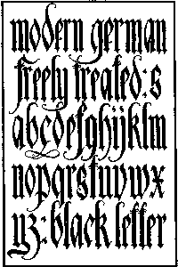 191. MODERN GERMAN BLACKLETTERS, FLOURISHED. F.&nbsp;C.&nbsp;B.