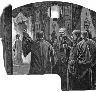 THEY RAISED THEIR HANDS THREATENINGLY AT HIS
DISAPPEARING FORM.