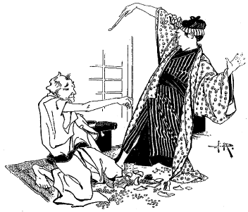 Le magister, d'un coup sec, fit voler en éclats, le vase de Kompéito Le magister, d'un coup sec, fit voler en éclats, le vase de Kompéito