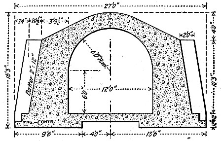 Fig. 170.&mdash;Section of Arch Culvert, N., C. & St. L. R.
R.