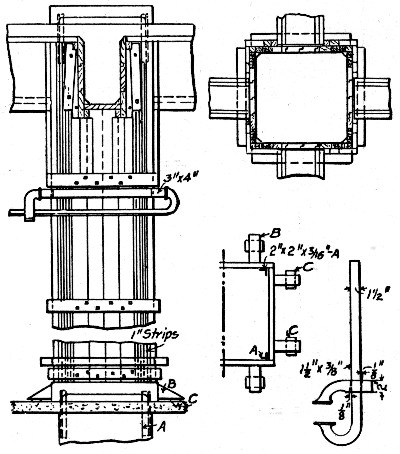 Fig. 185.&mdash;Adjustable Form for Rectangular Columns.