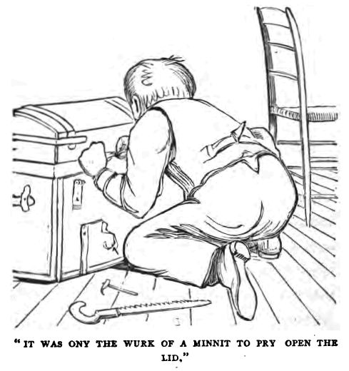 It Was Ony the Wurk of a Minnit to Pry Open The Lid