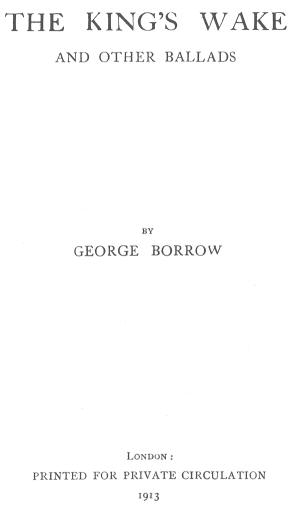 Title page of The King&rsquo;s Wake