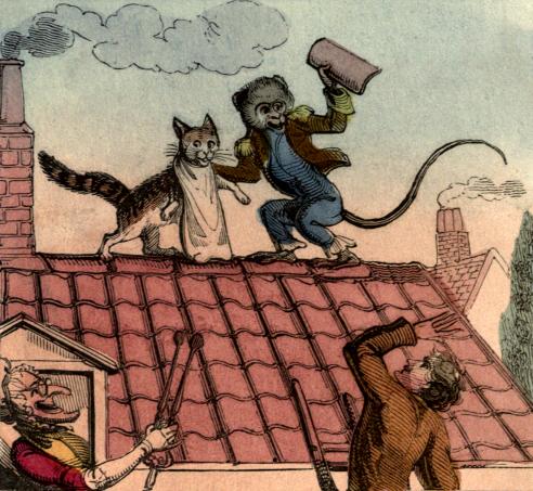 The Monkey throw tiles at a servant