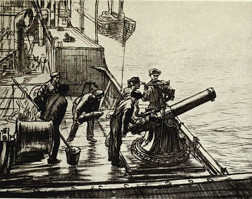 IN A MERCHANTMAN&mdash;BOMB-THROWER PRACTICE