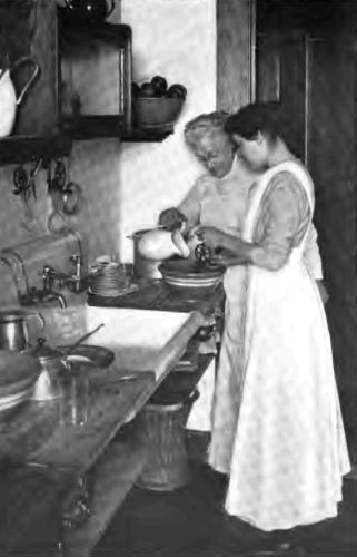 The Inheritance. The Country Girl working cheerfully
beside her mother, will learn much that will be of value to her in her
effort to make the housework of to-day a joy and not a burden.