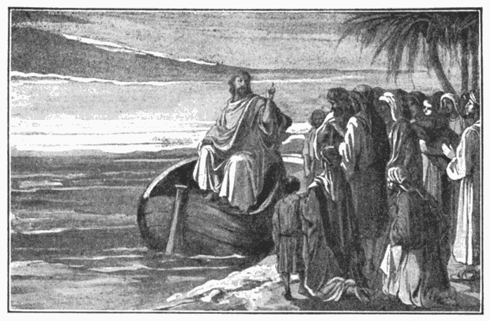 Christ Teaching The Multitude. "Never man spake like this man." John 7:46. Illustration.