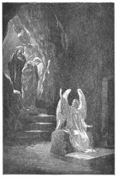 The Resurrection. "Go quickly, and tell His disciples that He is risen from the dead." Matt. 28:7. Illustration.