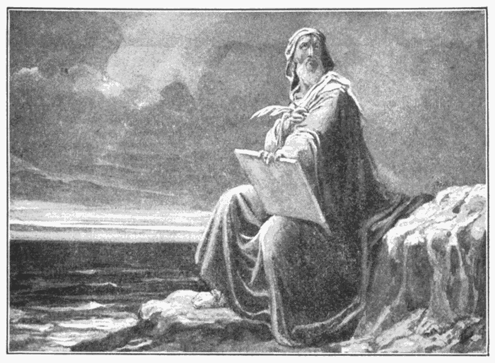 John On Patmos. "What thou seest, write in a book, and send it unto the seven churches." Rev. 1:11. Illustration.