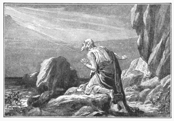 John's Vision On Patmos. "I was in the Spirit on the Lord's day." Rev. 1:10. Illustration.