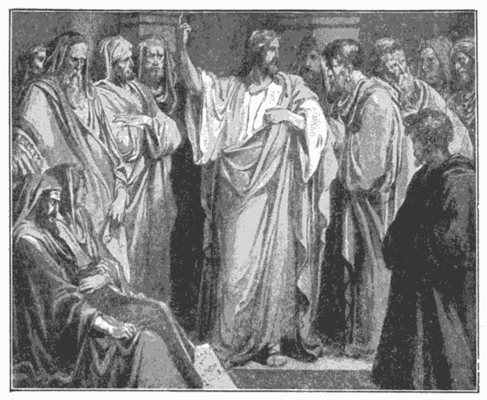 Jesus In The Synagogue On The Sabbath. "Leaving us an example, that ye should follow His steps." 1 Peter 2:21. Illustration.