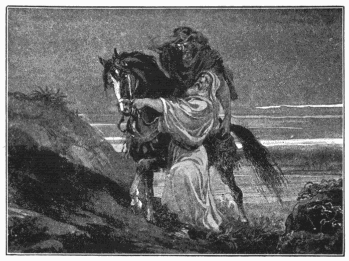 On The Way To The Inn. "He ... bound up his wounds, ... and set him on his own beast." Luke 10:33, 34. Illustration.