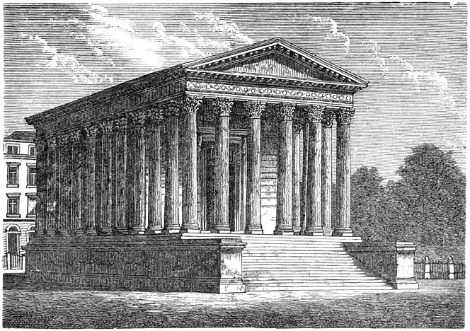 Romeinsche tempel (maison carr&eacute;e) te N&icirc;mes.