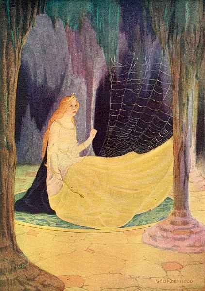 "HE SAW A GIRL SITTING IN THE MOUNTAIN HALL, WEAVING
A WEB OF GOLD."