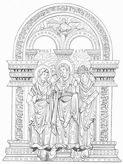 From St. Ethelwold's Benedictional. By Godeman, a Monk
of Hyde Abbey. A.D. 970.

An Illuminated MS. in the possession of the Duke of Devonshire.