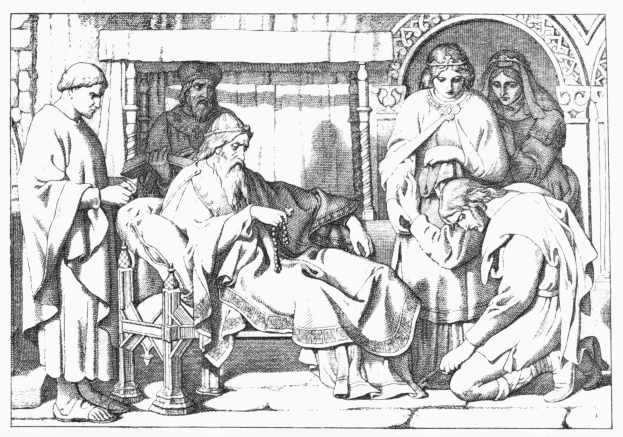 Harold, returned from Normandy, presents himself to
Edward the Confessor. By MACLISE. A.D. 1866.

From the "Story of the Norman Conquest."