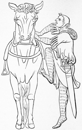 Chevalier d'environ 1220, d'apr�s l'album de Villard de
Honnecourt.