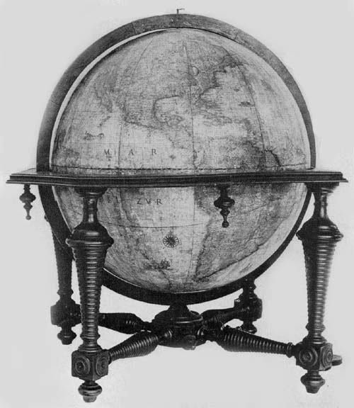 Terrestrial Globe of Dominico Rossi
(Mattheus Greuter), 1695.