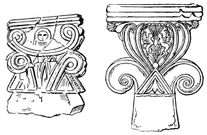 Fig. 107.&mdash;Cyprian Pilaster Capitals.