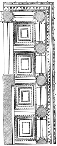 Fig. 164.&mdash;Ceiling from the Peripteros of the Mausoleum
of Halicarnassos. Restoration.