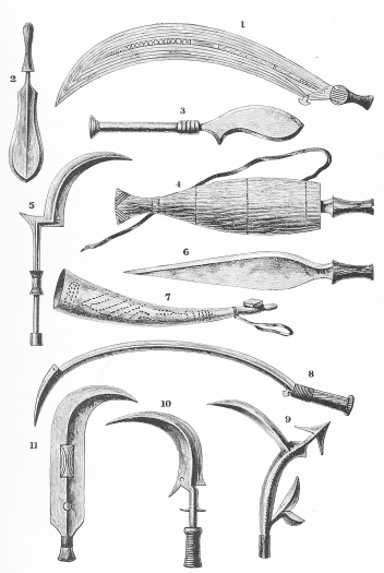 SWORDS AND KNIVES. (From a photograph.) SWORDS AND KNIVES. (From a photograph.)