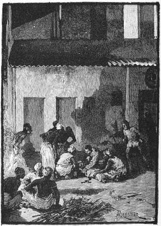 HOUSE AND BALCONY FROM WHICH EMIN FELL. HOUSE AND BALCONY FROM WHICH EMIN FELL.