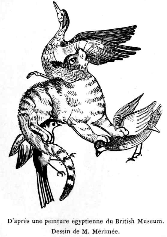 D'après une peinture égyptienne du British Museum.
Dessin de M. Mérimée.