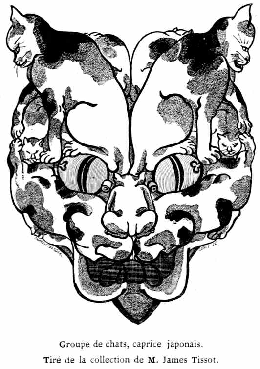 Groupe de chats, caprice japonais.
Tiré de la collection de M. James Tissot.