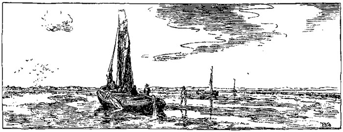 Yn &rsquo;t Wad twisken
Holwerd en Amelân.