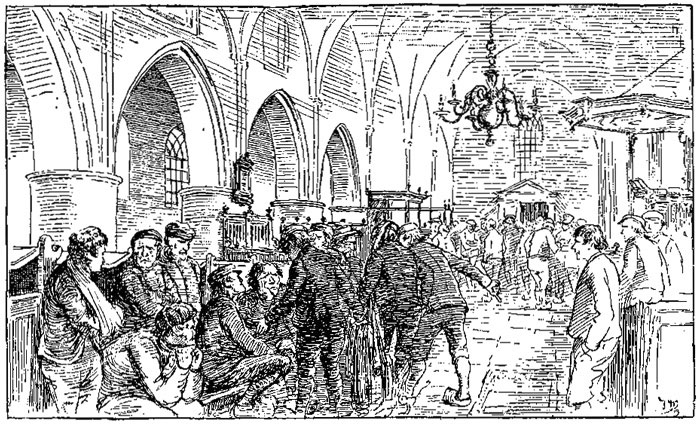 De Kollumersweachsters yn
&rsquo;e tsjerke to Kollum opsletten.